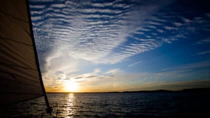 Sunset from a sailing charter in Lunenburg, Nova Scotia, Canada